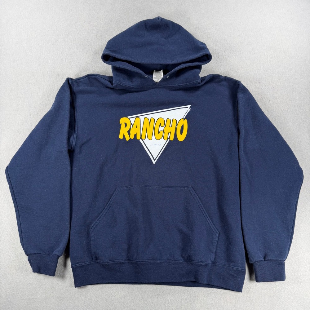 Jerzees Super Sweats Rancho Navy Blue Hoodie Graphic Sweatshirt Mens Medium